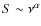 $S\sim \nu^{\alpha}$