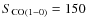 $S{\rm _{CO(1-0)}} = 150$