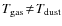 $T_{\rm gas}\!\neq\!T_{\rm dust}$