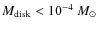 $M_{\rm disk} < 10^{-4}~M_\odot$