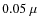 $0.05~\mu$