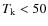 $T_{\rm k}<50$