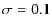 $\sigma = 0.1$