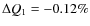 $\Delta Q_1=-0.12\%$
