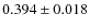 $ 0.394 \pm 0.018 $