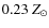$0.23 \; Z_\odot$