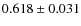 $ 0.618 \pm 0.031 $
