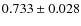 $ 0.733 \pm 0.028 $