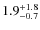 $1.9^{\rm +1.8}_{-0.7}$