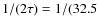 $1/(2\tau) = 1/(32.5$