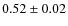 $0.52\pm{0.02}$