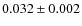 $0.032\pm 0.002$