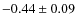 $-0.44\pm 0.09$