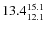 $\rm 13.4_{12.1}^{15.1}$