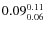 $\rm0.09_{0.06}^{0.11}$