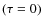 $(\tau=0)$