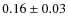 $0.16 \pm 0.03$
