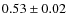 $0.53 \pm 0.02$