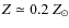 $Z\simeq 0.2~Z_{\odot} $