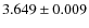 $3.649 \pm 0.009$