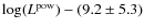 $\log(L^{\rm pow})-(9.2\pm 5.3)$