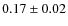$ 0.17\pm 0.02$