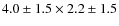 $4.0\pm1.5\times2.2\pm1.5$