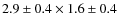 $2.9\pm0.4\times1.6\pm0.4$