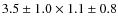 $3.5\pm1.0\times1.1\pm0.8$