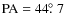 $\rm{PA}=44\hbox{$.\!\!^\circ$ }7$