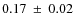 $0.17~\pm~0.02$