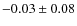 $-0.03\pm0.08$