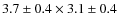 $3.7\pm0.4\times3.1\pm0.4$