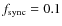 $f_{\rm sync} = 0.1$