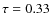 $\tau=0.33$