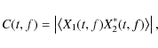 \begin{displaymath}C(t,f) = \left\vert\left\langle X_1(t,f)X_2^*(t,f)\right\rangle\right\vert ,
\end{displaymath}