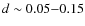$d\sim
0.05{-}0.15$