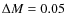 $\Delta M=0.05$