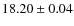 $18.20\pm0.04$