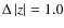 $\Delta\left\vert z\right\vert= 1.0$