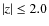 $\left\vert z\right\vert \le 2.0$