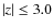 $\left\vert z\right\vert \le 3.0$
