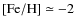 $\rm [Fe/H]\simeq -2$