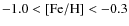 $-1.0<{\rm [Fe/H]}<-0.3$