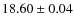 $18.60\pm0.04$