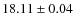 $18.11\pm0.04$