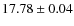 $17.78\pm0.04$