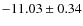 $-11.03 \pm 0.34$