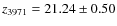 $z_{3971}=21.24\pm0.50$