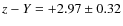 $z-Y=+2.97\pm 0.32$